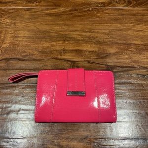 Glossy pink wallet